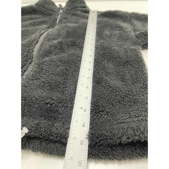 Forever 21 Long Sleeve Full‎ Zip Mock Neck  Fuzzy Sherpa Fleece Jacket Black Med - Picture 8 of 10